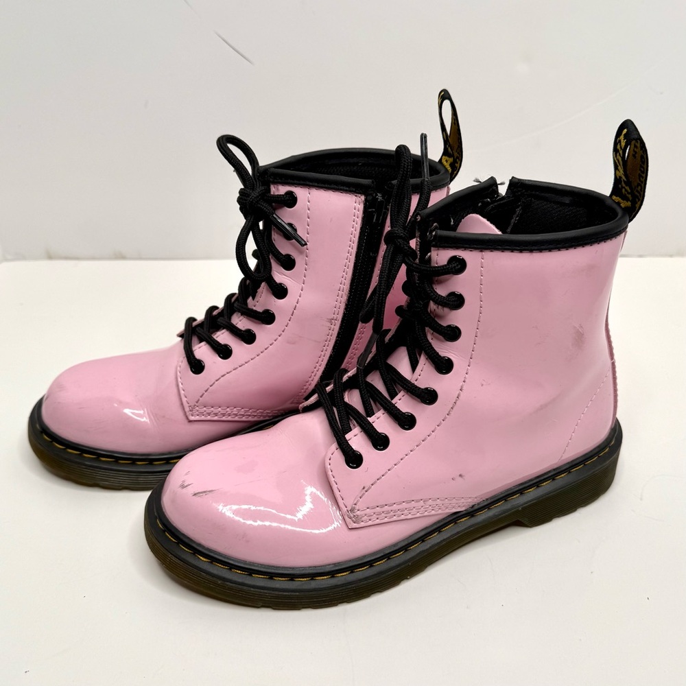Dr. Martens Junior 1460 Patent Leather Lace Up Boots